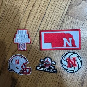 Nebraska Cornhuskers Embroidered Patch Set - Red and White